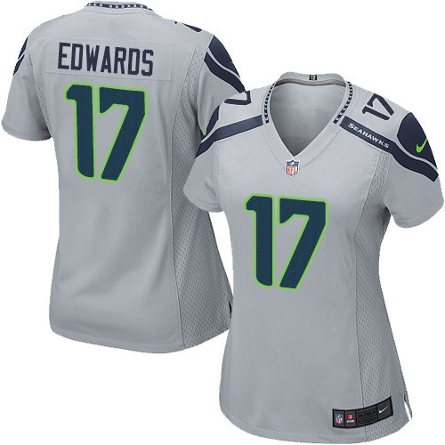 Women's Elite Braylon Edwards Nike Jersey Grey Alternate - #17 NFL Seattle Seahawks